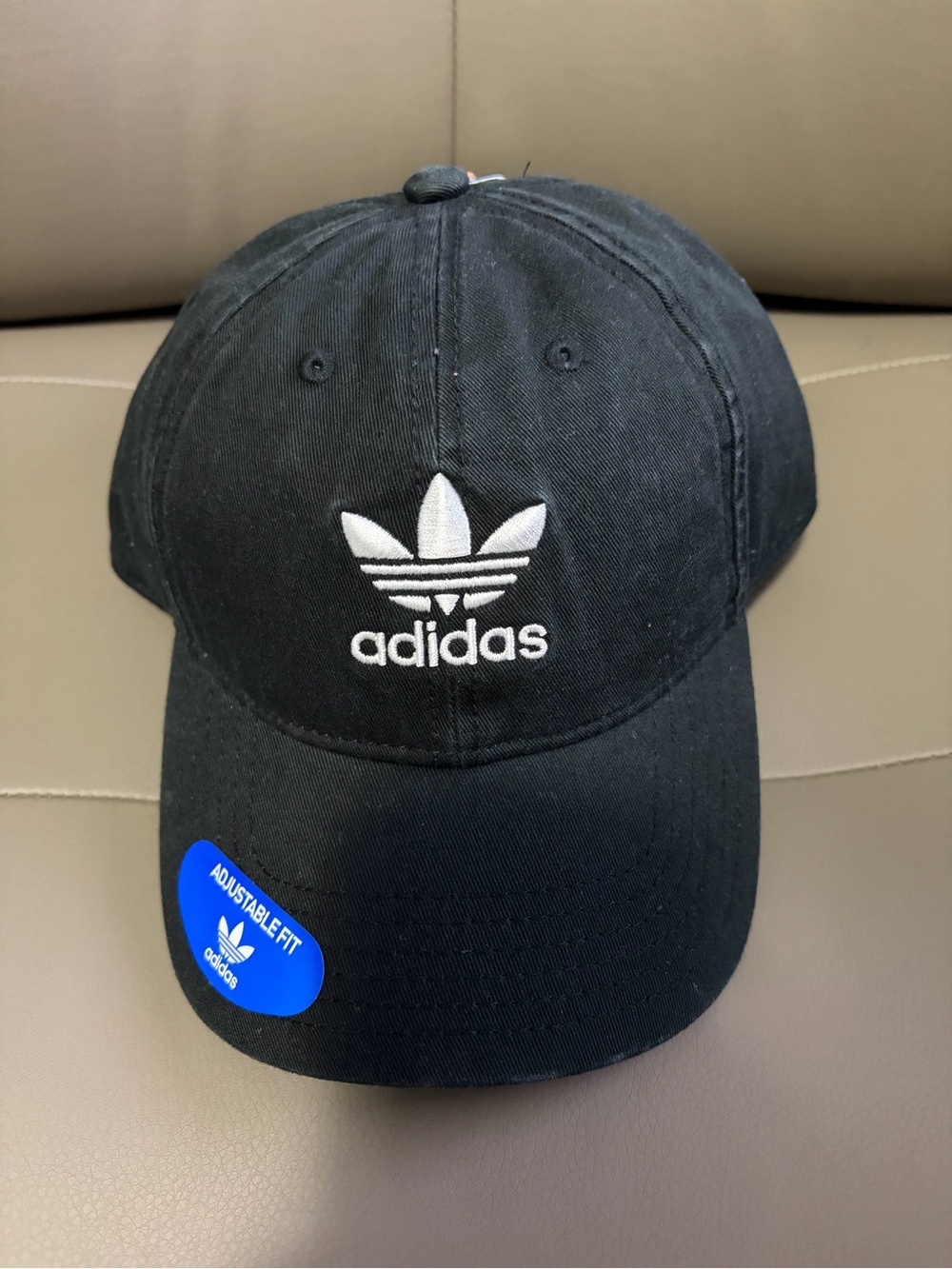 BNWT ADIDAS M ORIGINALS RELAXED STRAPBACK HAT CAP BLACK & WHITE #BH7137 OSFM